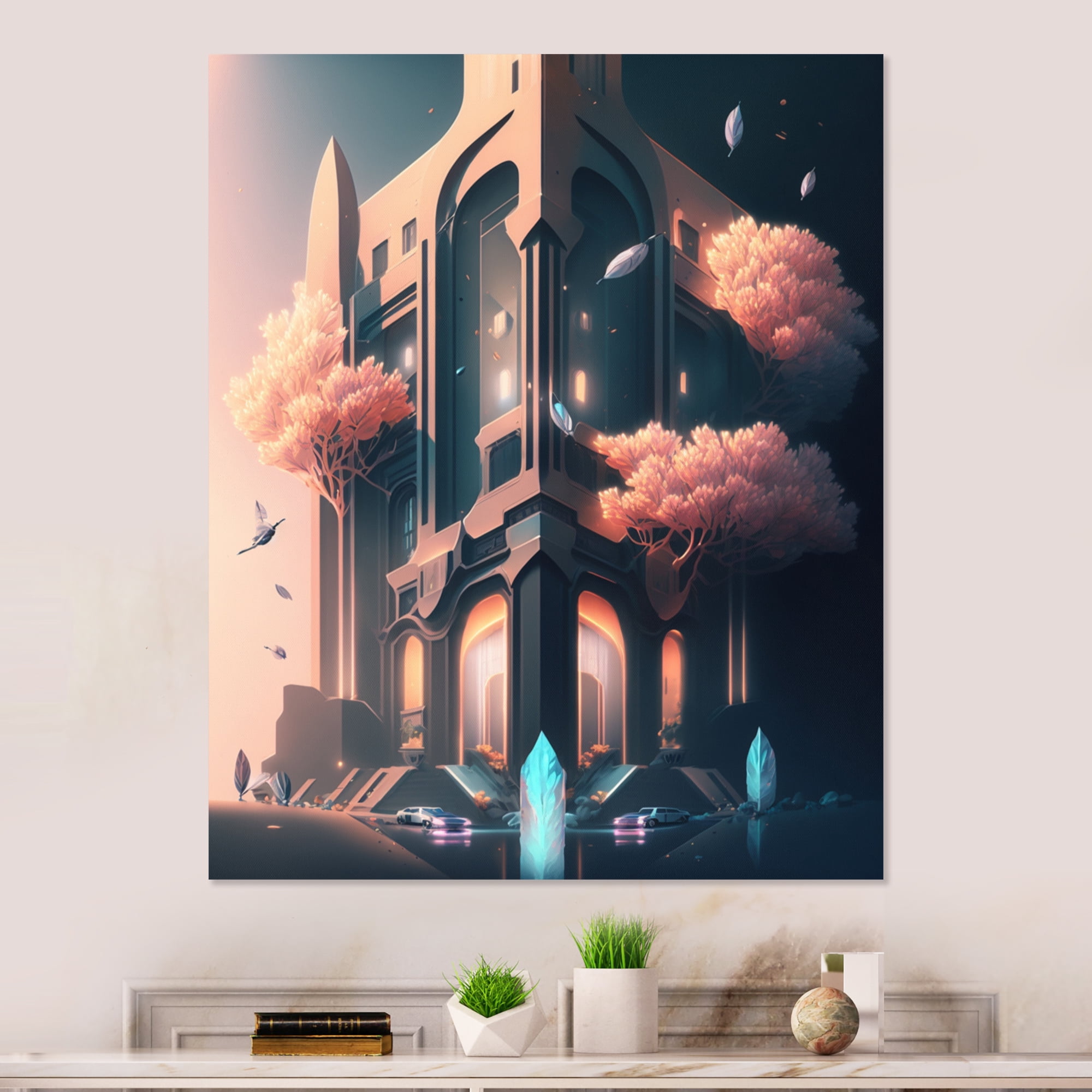 Designart Architectural Futuristic Building V Canvas Wall Art