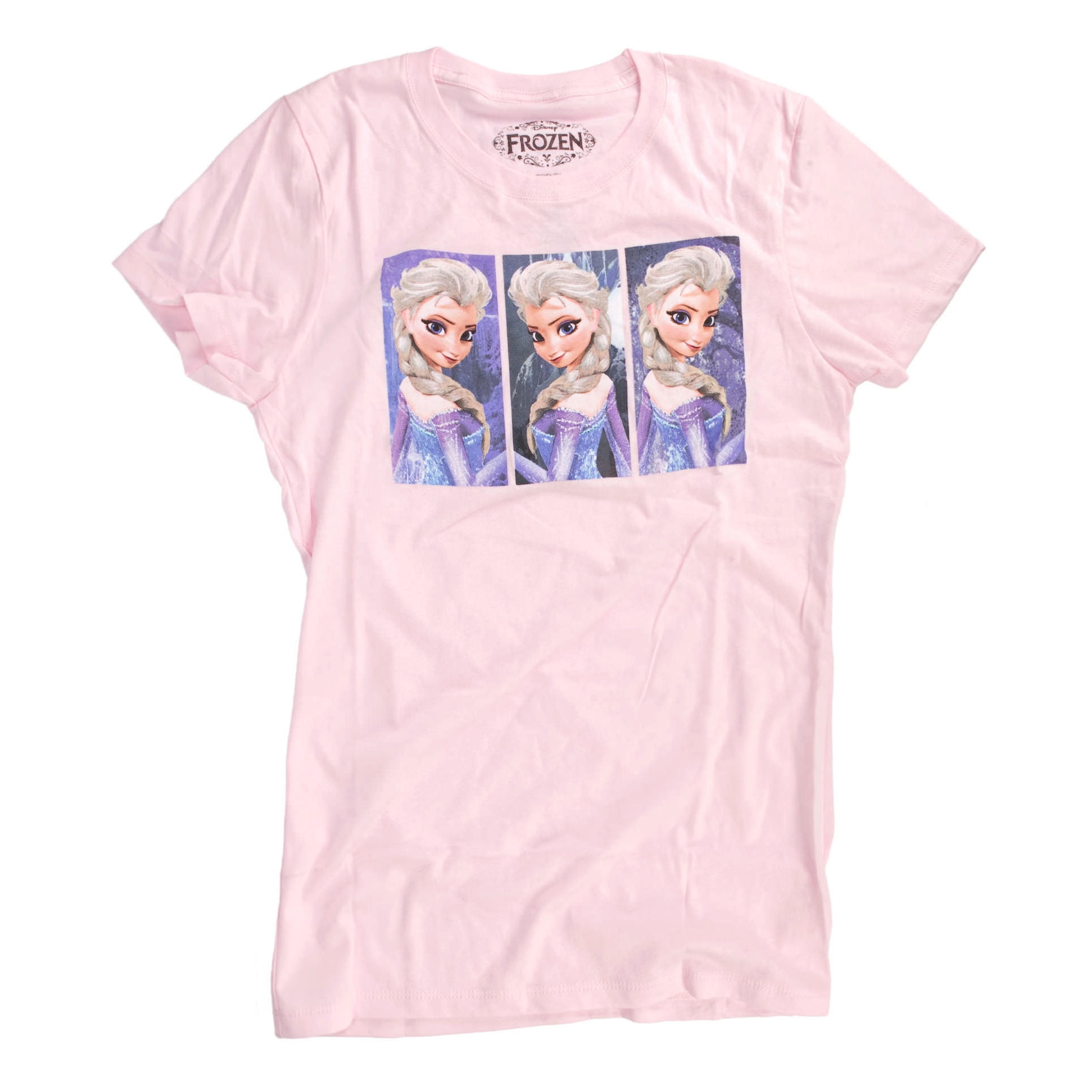Mighty Fine - Disney Frozen Elsa Poses Juniors Pink T-Shirt | XL ...