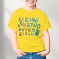 thumbnail image 2 of WAYUTE Girls Short Sleeve T Shirt Number Print Top for Children Playful Graphic Tee Soft Comfort Fit Summer Daily Wear, 2 of 3
