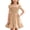 Beige, variant on 7-8 Years Girls Dresses Cute Solid Color Short Sleeve Ruffle A Line Tiered Dress