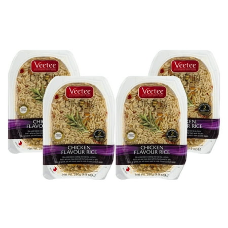 (4 Pack) Veetee Dine In Chicken Flavour Rice, 9.9 oz