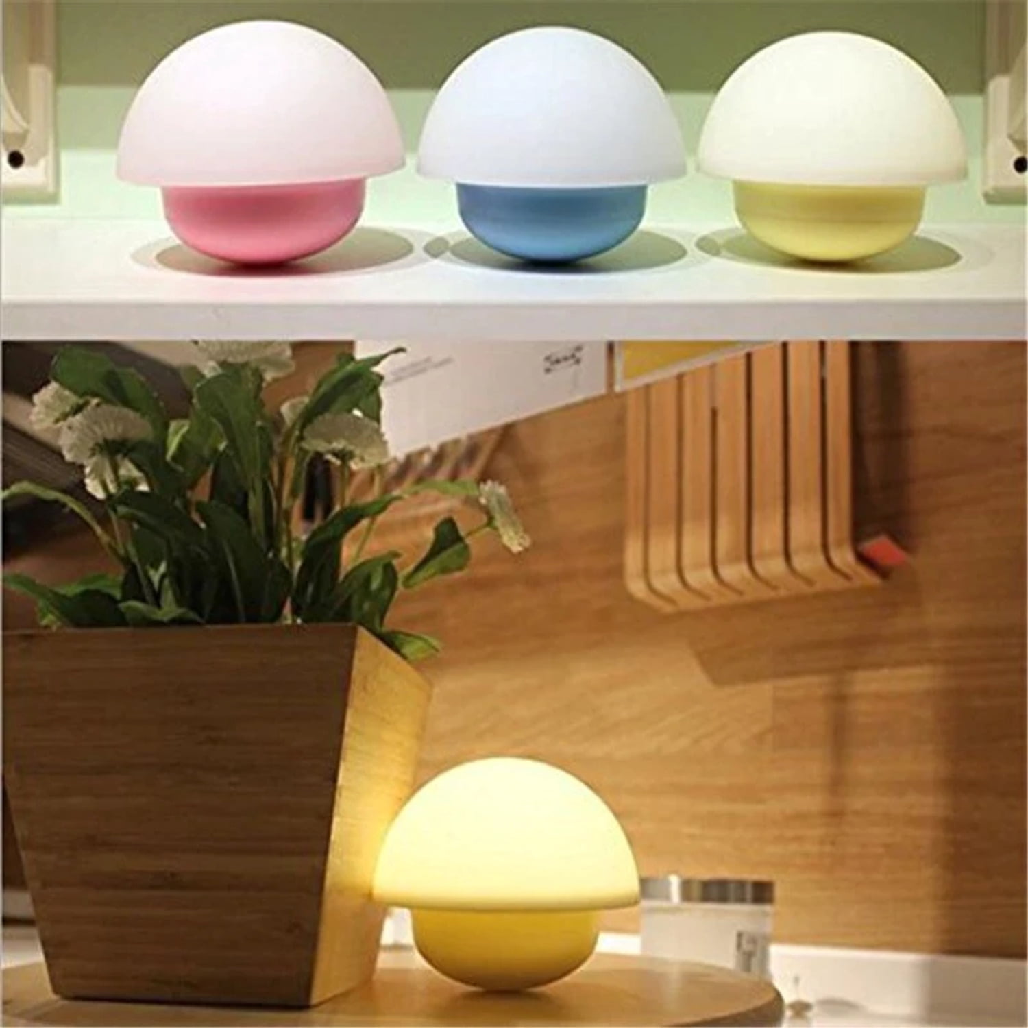 Mushroom Design Touch Sensor Night Light (USB Charging) - Great for Babys Room