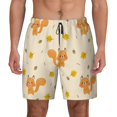 thumbnail image 3 of Uemuo Squirrel And Leaves Pattern Mens Swim Trunks Quick Dry Board Shorts with Mesh Lining, Stretch Beach Shorts Quick Dry No-Chafing Board Shorts-, 3 of 9