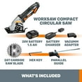 thumbnail image 6 of WORX WX523L 20 Volt Power Share 3.375 Inch Worxsaw Compact Circular Saw Tool, 6 of 7