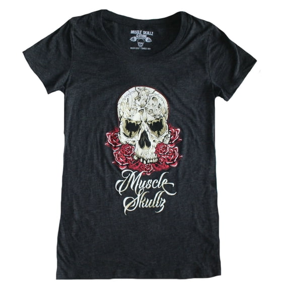 Rose Skull Women's Round Neck T-Shirt