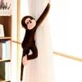 thumbnail image 2 of Brown Long Arm Plush Monkey Hanging Decor with Sound Feature Soft Stuffed Animal for Home Nursery Wall Sensory Companion Gift, 2 of 7