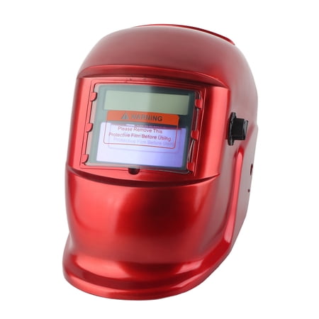 YAHHU Solar Auto Darkening Welding Helmet Arc Tig Mig Grinding Welders Mask with 5 PC Lenses, Adjustable Shade DIN 9-13 Protection Gear Red