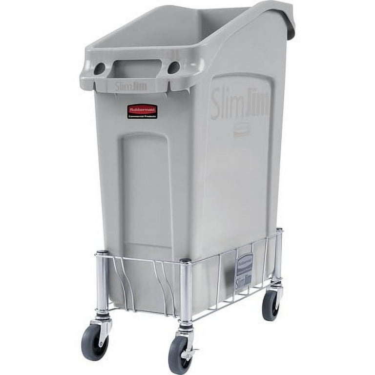 Rubbermaid Commercial 1968468 Slim Jim Stainless Steel Single Dolly for Slim Jim Containers - 100 lb Capacity - 3 Rubbermaid Commercial 1968468 Slim Jim Stainless Steel Single Dolly for Slim Jim Containers - 100 lb Capacity - 3