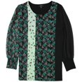 thumbnail image 1 of Alfani Blusa túnica con puños fruncidos para mujer, verde, pequeña, 1 of 1