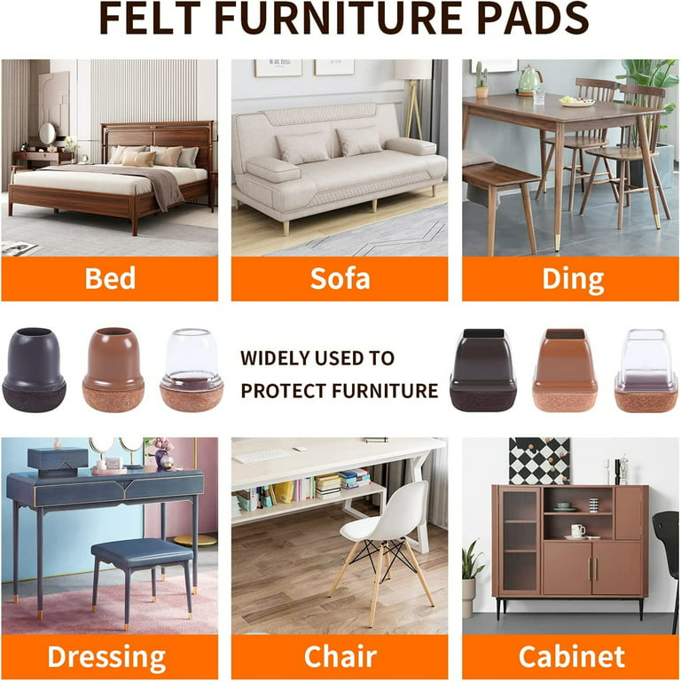 24 PCS 2.5 Felt Furniture Movers Sliders for Hardwood Floors