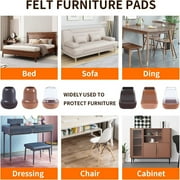 Ezprotekt 24 Pcs Silicone Chair Leg Floor Protectors with Wrapped Felt, Chair Leg Covers for Chairs(1 Square, Clear)