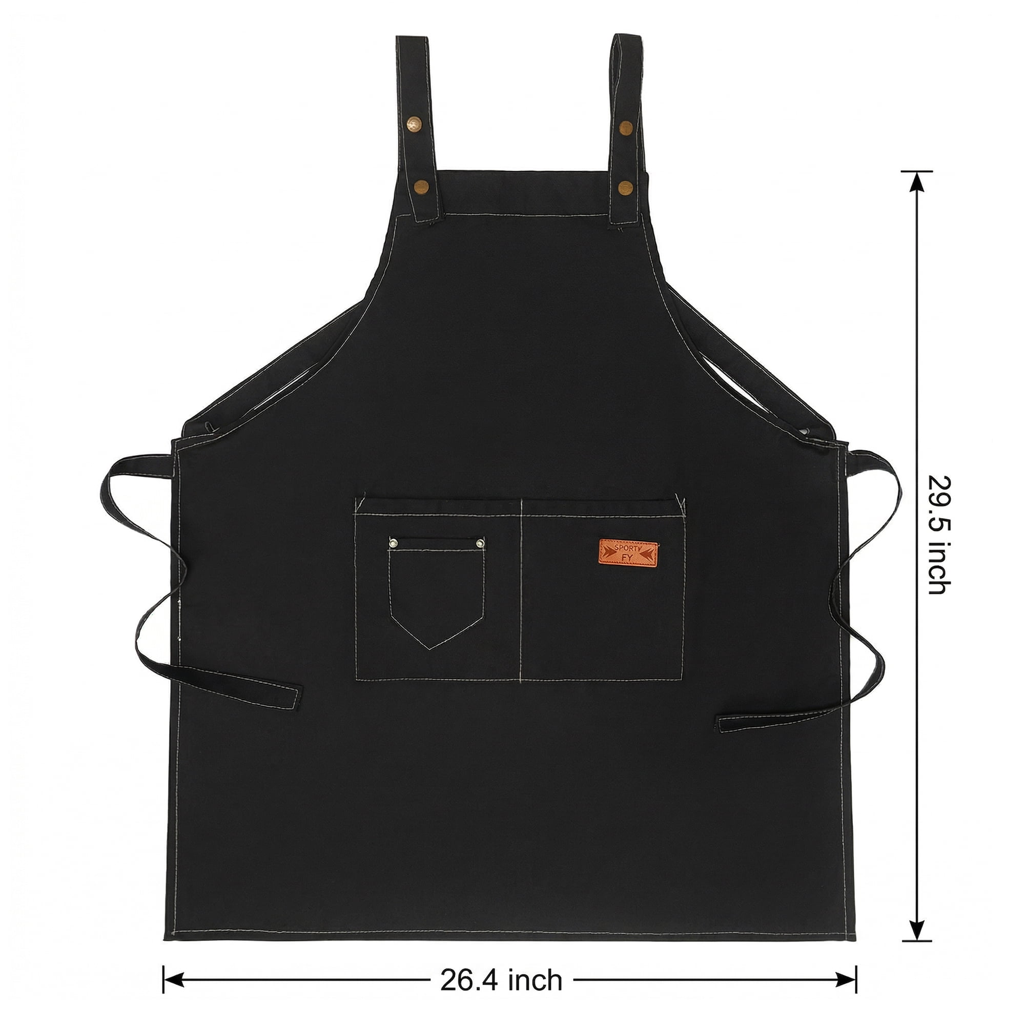 Unique Bargains Adjustable Long Waist Cooking Apron with Pocket for Home 26.4x29.5in Black