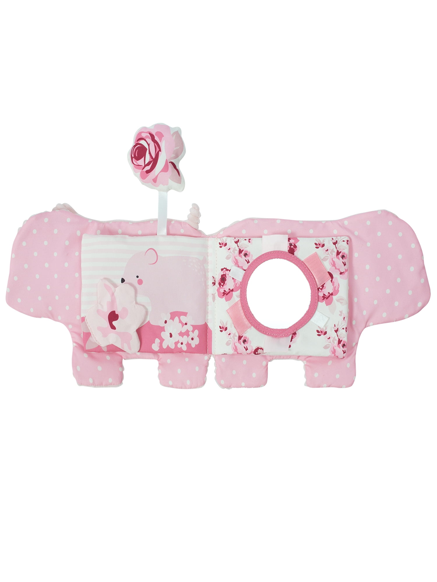 Modern Moments by Gerber Baby Girl Developmental Soft Crinkle Book, Pink Bear