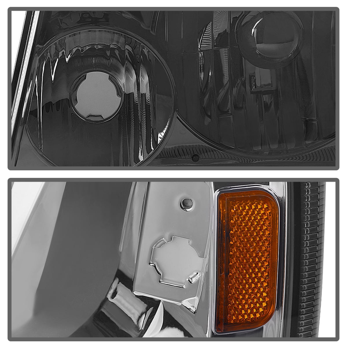RVNI Headlights + Amber Corner Turn Signal For 2001-2011 Ford Ranger Smoke Lens Lamps