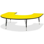 Jonti-Craft Kydz Activity Table - Horseshoe-Color:Yellow,Size:66" X 60" 11" - 15"