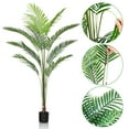 thumbnail image 3 of DR.Planzen 6ft Artificial Palm Tree Indoor Plant Tall Fake Tropical Paradise Palm Tree in Pot, Faux Areca Palm Tree for Home Office Living Room Bedroom Farmhouse Modern Decor, 3 of 6