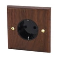 thumbnail image 1 of Enchufe De Pared Eléctrico, Toma De Corriente De Pared De Latón De Nogal Negro 16A, Hecho A Mano Fino Para Habitación, 1 of 7