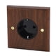 thumbnail image 1 of Toma De Corriente De Pared, Enchufe De Pared Eléctrico De Latón De Nogal Negro, No Dañino, Resistente A La Corrosión, De Larga Duración, 250V Para El Hogar, 1 of 7