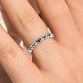 thumbnail image 4 of 0.21ct Round black diamond moissanite Half Moon Styled Wedding Band 18K White Gold Over Silver, 4 of 4