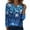 Blue_24EE^917, variant on Christmas Womens Graphic T Shirts Henley Christmas Snowflake Print V Neck Long Sleeve Fall Spring Tops Casual Xmas Holiday Tunic Shirts Blue S