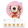 thumbnail image 6 of 15 Inch Round Placemats Set of 6, Merry Christmas Non Slip Heat Insulation PP Table Mats, Pink Winter Xmas Hat Deer Snowflake Washable Place Mats for Kitchen Dining Party Table Decor, 6 of 7