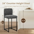 thumbnail image 6 of Sophia & William Counter Height Bar Stools with High Backrest 2 Pack Soft & Durable Chenille Fabric Bar Stools for Kitchen Island, Black, 6 of 7