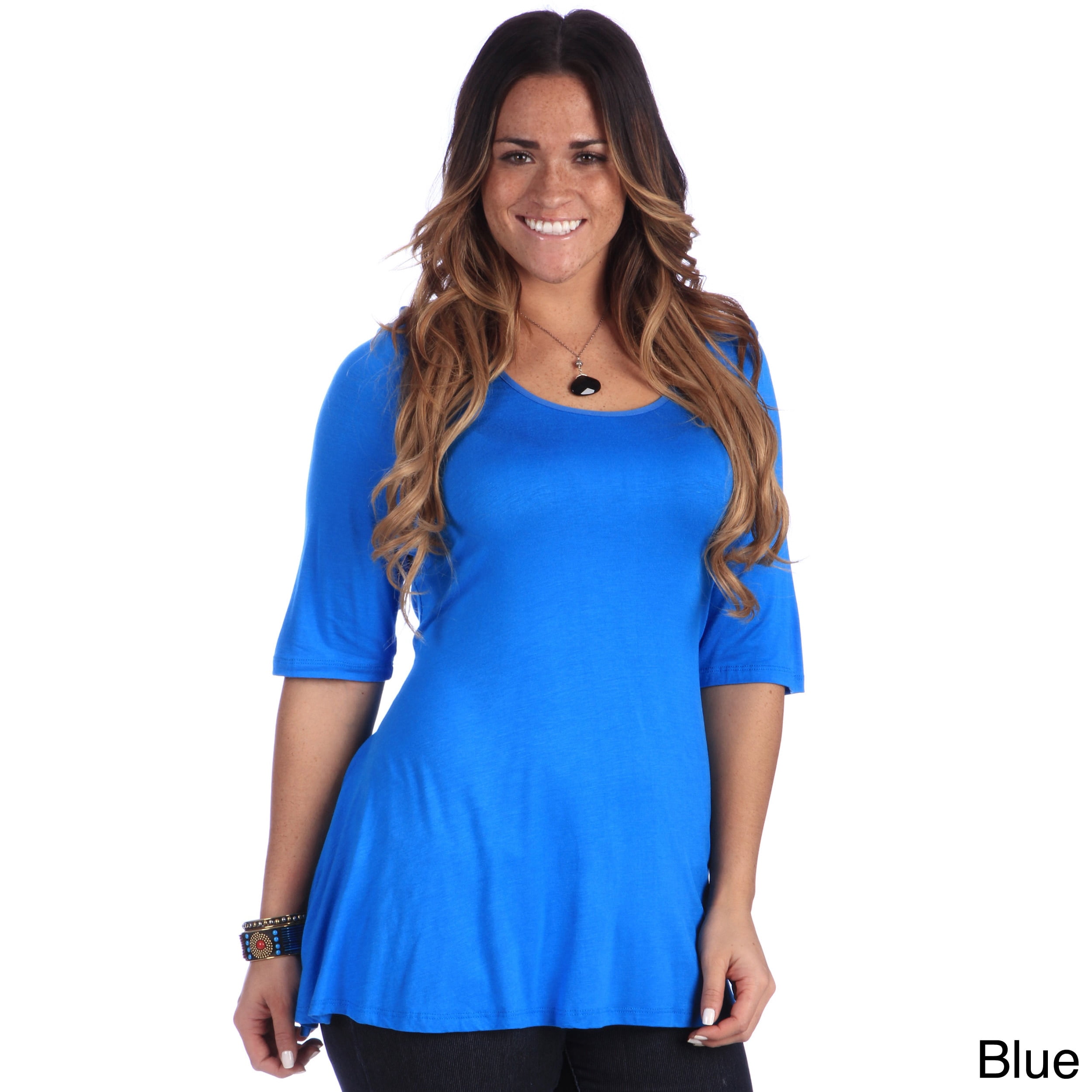 Women's Plus Size Elbow Sleeve Tunic