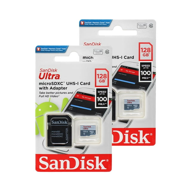 Tarjeta de memoria SanDisk 256GB (2 x 128GB) microSD HC Ultra Uhs-1