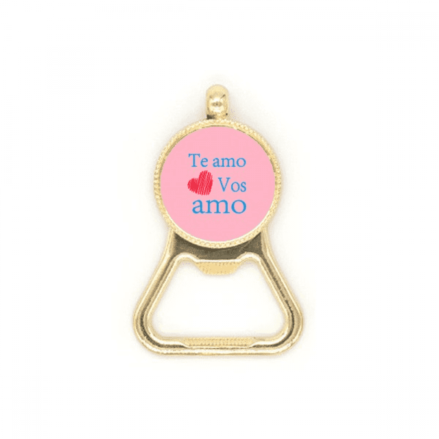 Latin I Love You Simple Text Casual Beer Bottle Cap Opener Stainless Steel Key Chain