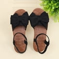 thumbnail image 6 of Pandaie Flat Sandals for Women Open Toe Bowknot Summer Beach Shoes Ankle Strap Comfortable Orthopedic Cork Footbed Slides Black 8.5, 6 of 9