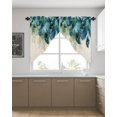 thumbnail image 4 of Floral Swag Valance Curtains Peacock Feather Teal Blue Turquoise Green Leaf Rod Pocket Kitchen Curtains Scalloped Window Treatment Valances Swag Curtains For Living Room 1 Pair 36" W X 36" L, 4 of 8