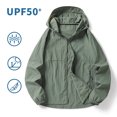 thumbnail image 2 of Levmjia Men's & Women's Summer Ice Silk Hoodie UPF50+ Sun Protection Jacket Nylon Spandex Fishing Coat Lightweight Outdoor Sportswear Breathable Zipper Hooded Jacket S-3XL, 2 of 7