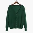 thumbnail image 5 of Baqcunre Sweaters For Women Ladies' Solid Tone Buttoned Mercerized Cotton Loose Sweater With Cardigan Jacket Hoodies For Women Womens Fall Fashion 2023 Green XL, 5 of 6