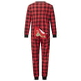 thumbnail image 5 of Family Matching Christmas Pajamas Set Plaid Long Sleeve Button Full Length Jumpsuit Sleepwear, 5 of 7