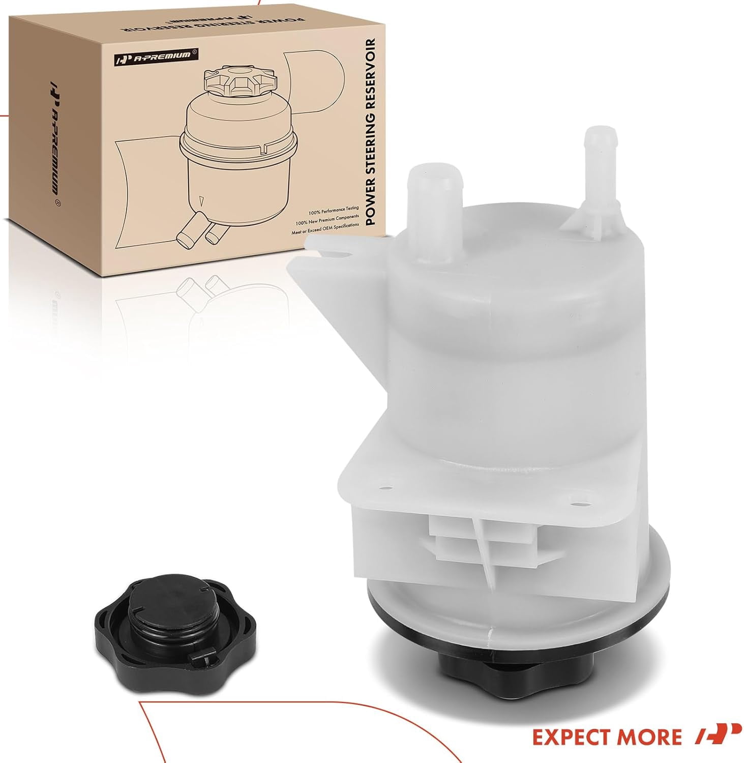 A-Premium Power Steering Reservoir/Tank with Cap Compatible with Ford F-150 2004-2008, Expedition 2002-2006 & Lincoln Mark LT 2006-2008