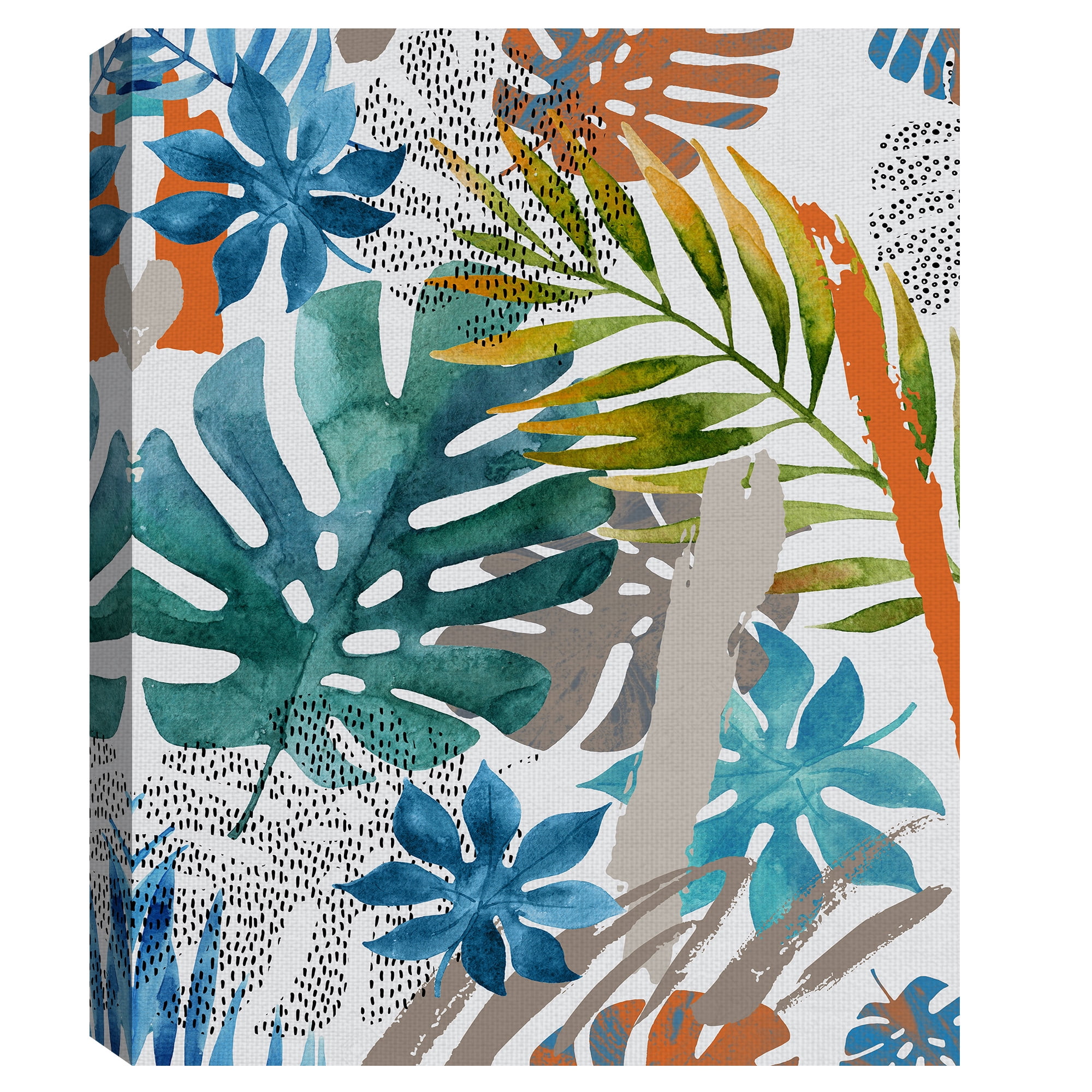 Masterpiece Art Gallery Vibes II Tropical Leaves By Incado Canvas Art Print 22" x 28"