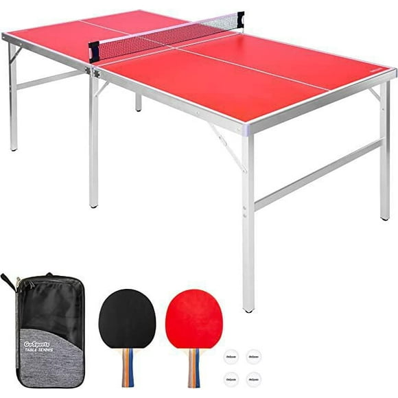 GoSports - Ensemble de jeu de tennis de table intérieur/extérieur de taille moyenne - Rouge
