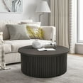 thumbnail image 5 of Round Coffee Table for Living Room, Farmhouse Lift Top Coffee Table, Fluted Center Table with Storage (Black), 5 of 8
