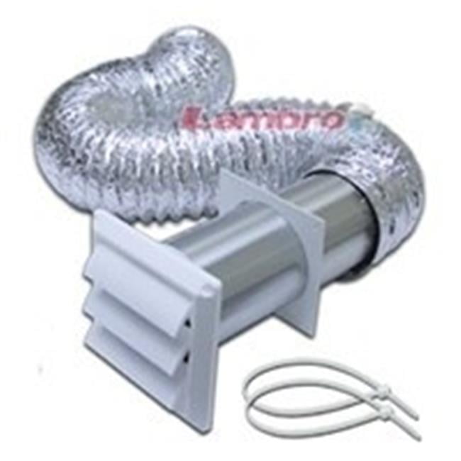Lambro 1377W Louvered Dryer Vent Kit, 5 Pieces, 4