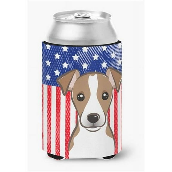 American Flag & Jack Russell Terrier Can or Bottle Hugger, 0.25 x 4 x 5.5 in.