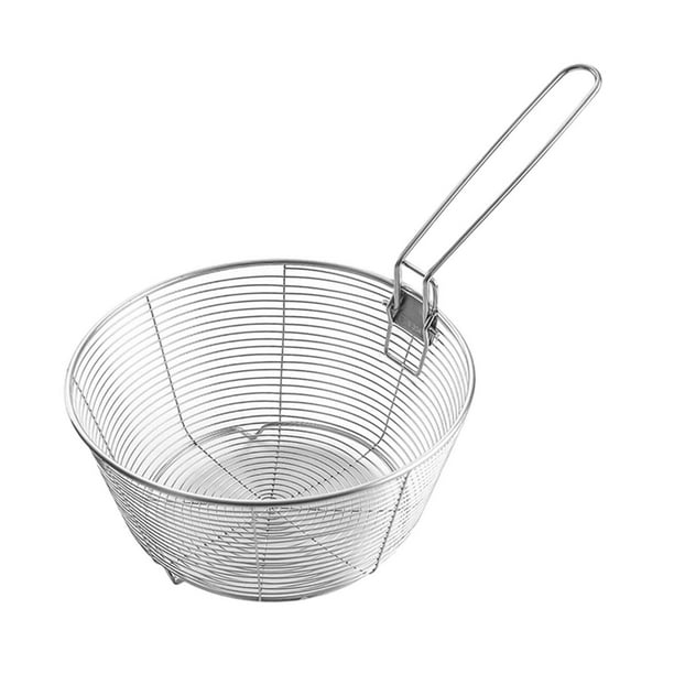 Cesta para freír con asa, cesta de malla para freír patatas fritas, colador de malla M