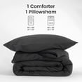 thumbnail image 2 of Sonive Washed Comforter Sets Twin/Twin-XL 2 Piece, Soft and Cozy, Fluffy Microfiber Fill, Washed Textured Wrinkled Design (Black, Twin/Twin-XL), 2 of 8