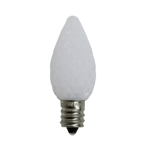 Pack of 25 Faceted LED C7 Pure White Christmas Replacement Bulbs