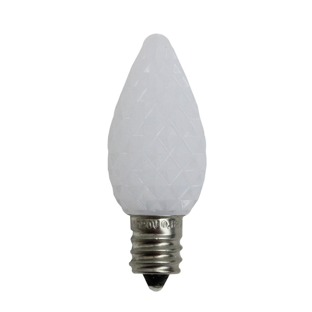 Pack of 25 Faceted LED C7 Pure White Christmas Replacement Bulbs