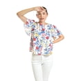 thumbnail image 1 of Blusa estampada de manga corta Roman Fashion, Juvenil, 5118 (Flor azul) azul G, 1 of 5