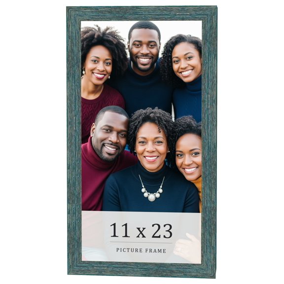 11x23 Frame Blue Rustic Barnwood Solid Wood Picture Frame Width 1.25 Inches | Interior Depth 0.5