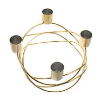 unbranded Gold Metal Ring Candle Holder Christmas Advent Wreath Ring Iron Candlestick Taper Candle Holder For Tabletop Centerpiece Home Table Decorations
