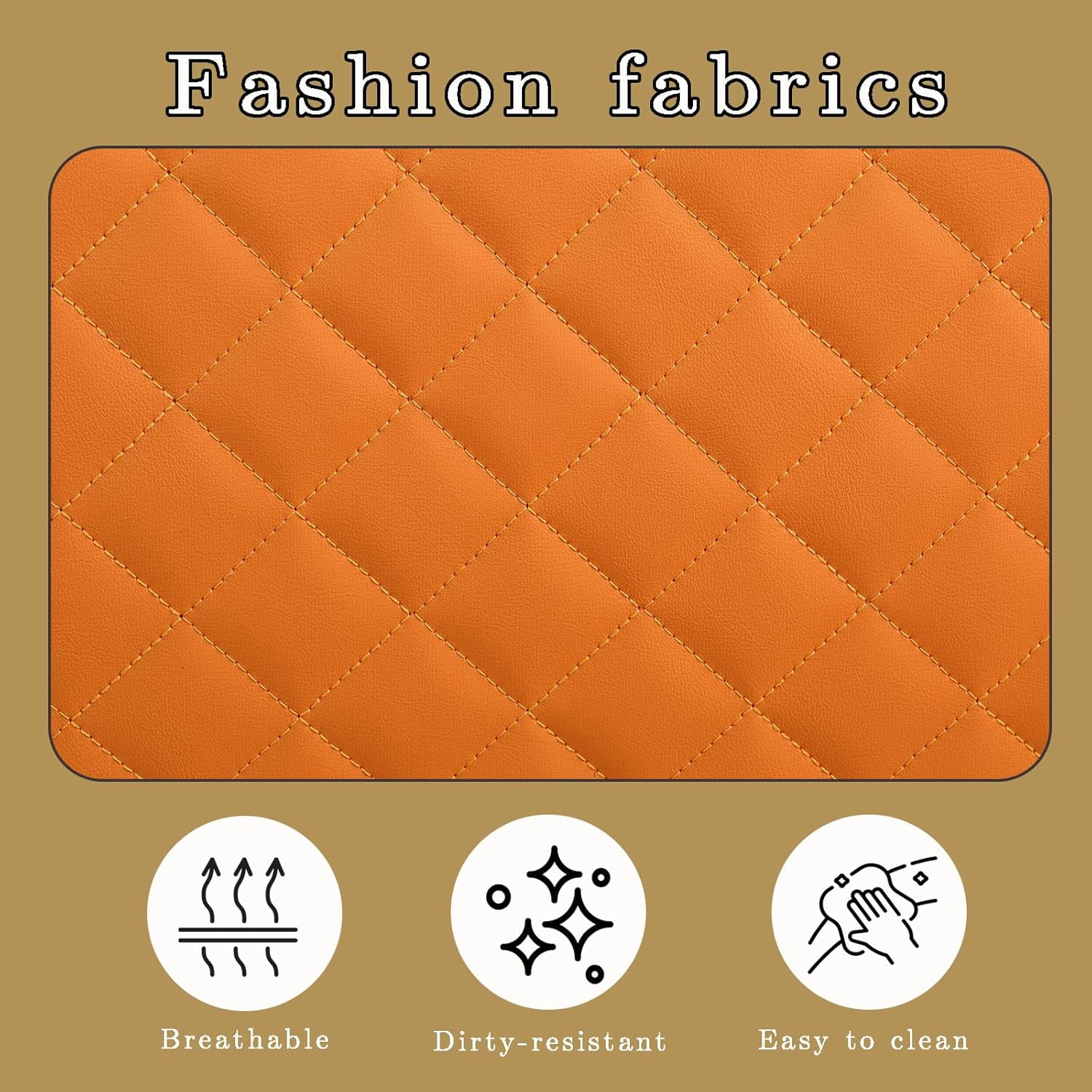 Leather Ottoman Foot Rest Bench Square Foot Stools&nbsp;Living Room Storage Ottoman&nbsp;for Bedroom and Dorm,Orange