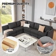 thumbnail image 3 of Weture Modular Sectional Sofa, Convertible U Shaped Sofa Couch with Storage, High Supportive & Soft Sponges, 6 Seat Modular Sectionals Sofa Couch with Chaise for Living Room, Dark Grey, 3 of 6