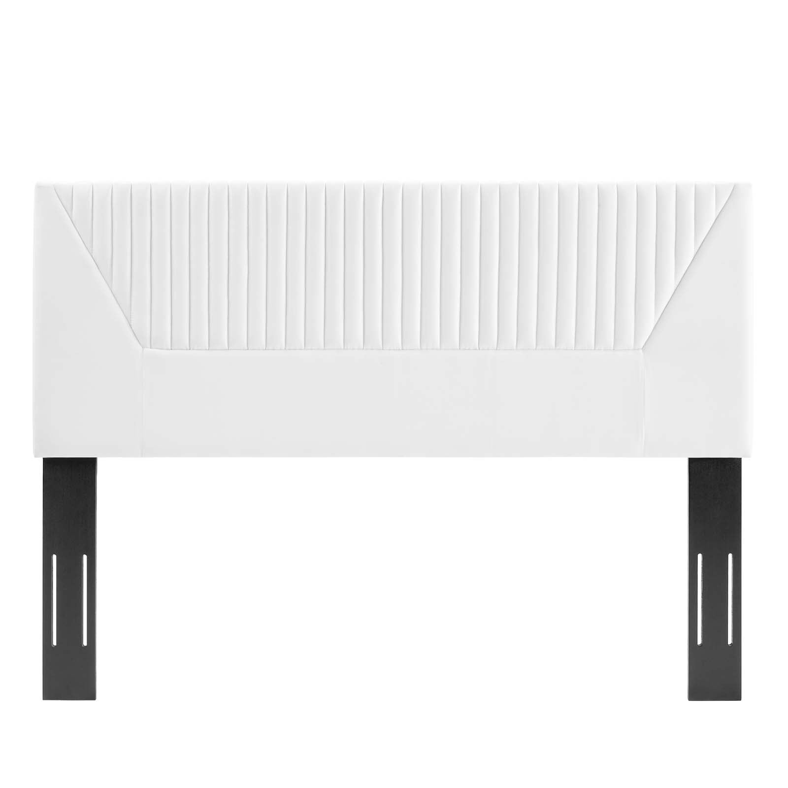 Modway Patience Channel Tufted Performance Velvet Full/Queen Headboard in White